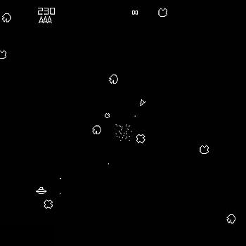 Asteroids game screen